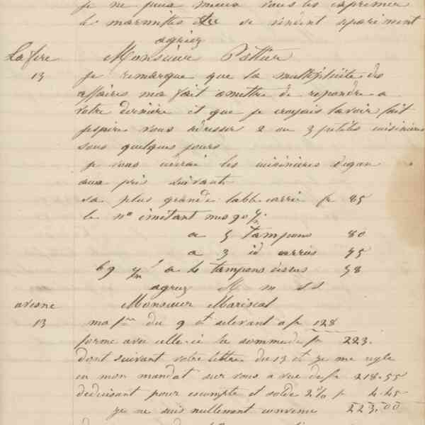 Jean-Baptiste André Godin à monsieur Guérin, 11 [octobre 1849]