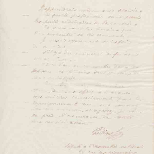 Jean-Baptiste André Godin au maire de Monceaux-le-Comte, 9 mars 1875