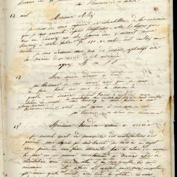 Jean-Baptiste André Godin à monsieur Selve, 12 [août 1846]