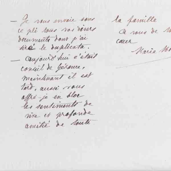 Marie Moret à Alexandre Tisserant, 28 avril 1885
