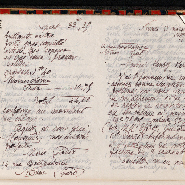 Marie Moret aux Grands magasins du Louvre, 11 novembre 1897