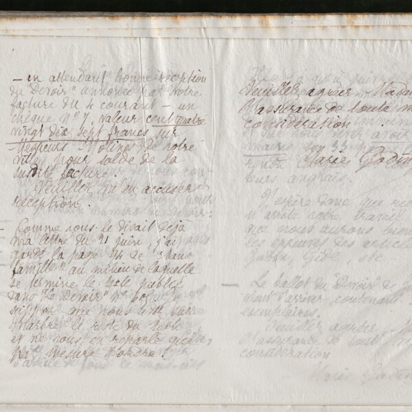 Marie Moret à madame Veuve Laporte, 6 juillet 1894