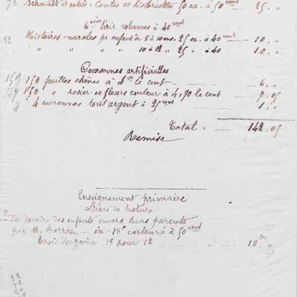 Marie Moret à la librairie Hachette et Cie, 9 août 1876