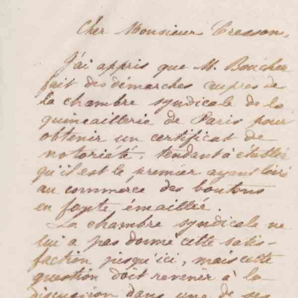 Jean-Baptiste André Godin à Guillaume Ernest Cresson, 10 mars 1873