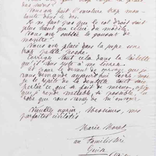 Marie Moret au Bon Marché, 22 avril 1885