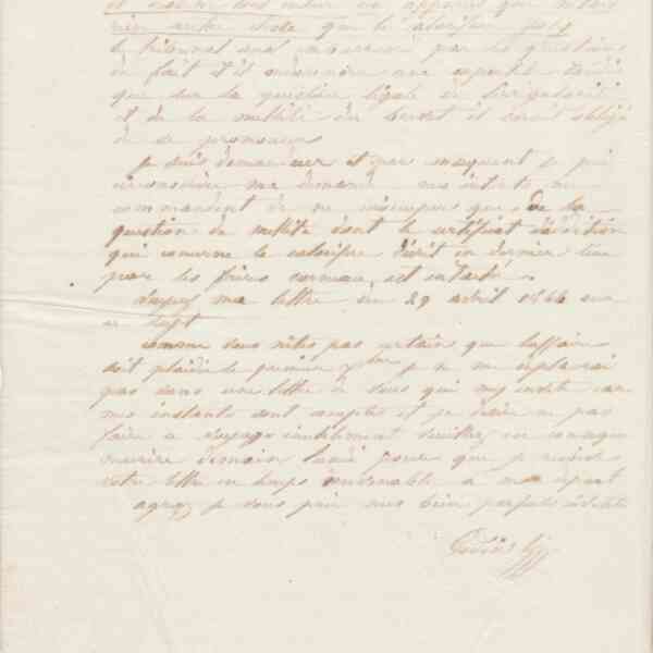 Jean-Baptiste André Godin à monsieur Bertrand, 27 novembre 1864