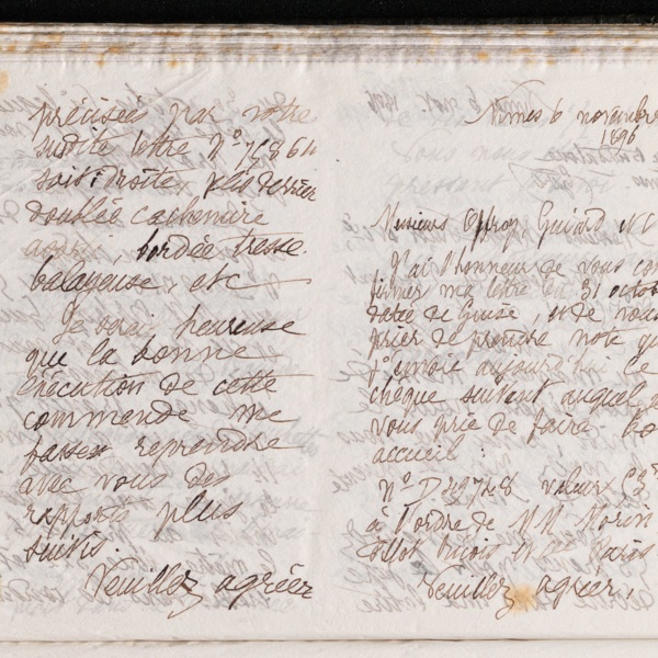 Marie Moret à Offroy, Guiard et Cie, 6 novembre 1896