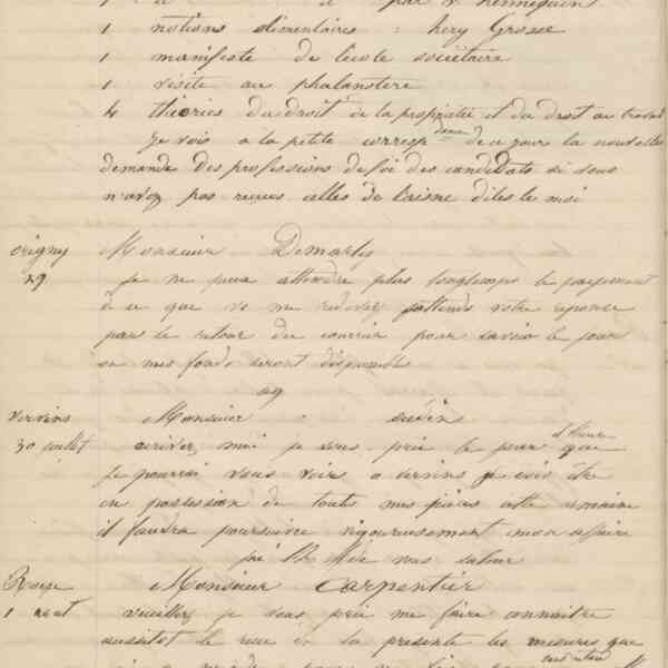 Jean-Baptiste André Godin aux gérants de la Démocratie pacifique, 25 juillet 1848