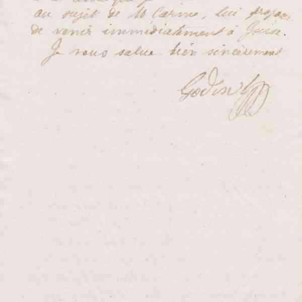 Jean-Baptiste André Godin à monsieur Delaruelle, 16 décembre 1873