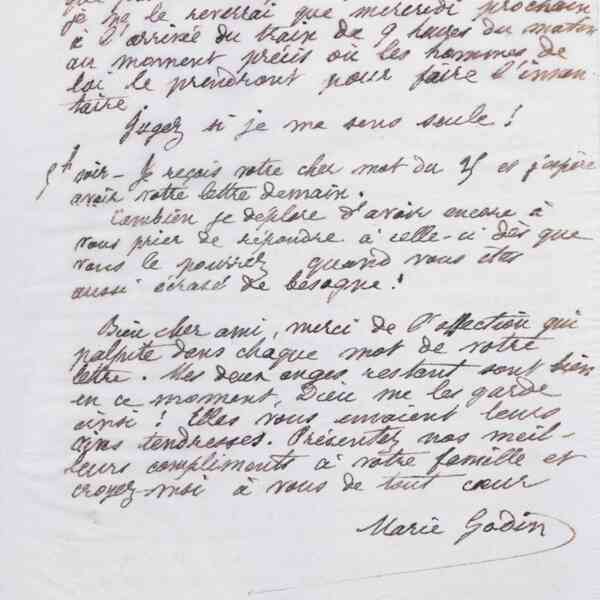 Marie Moret à Alexandre Tisserant, 26 janvier 1888