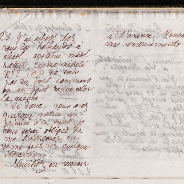 Marie Moret à l'administrateur de La Ménagère, 26 mai 1896