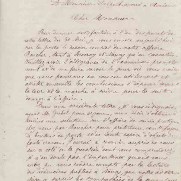 Jean-Baptiste André Godin à Alphonse Delpech, 9 juin 1876