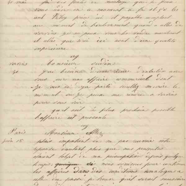 Jean-Baptiste André Godin au gérant de la Société anonyme des hauts-fourneaux, usines et charbonnages de Marcinelle et Couillet, 29 mai 1849