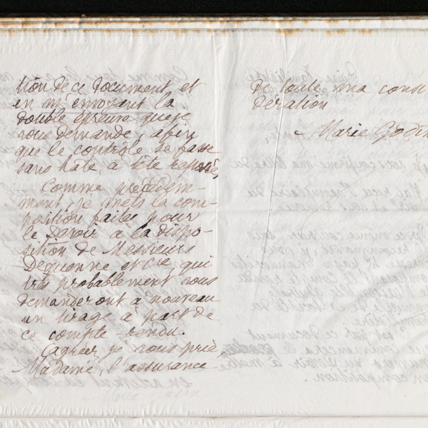 Marie Moret à madame Veuve Laporte, 15 octobre 1894