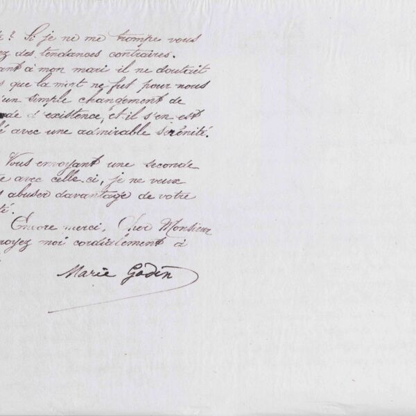 Marie Moret à Adolphe Demeur, 1er mars 1888