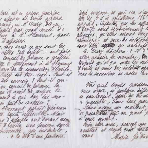 Marie Moret à Alexandre Tisserant, 22 janvier 1888