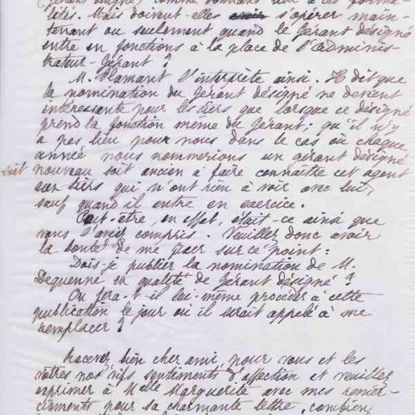 Marie Moret à Alexandre Tisserant, 15 février 1888