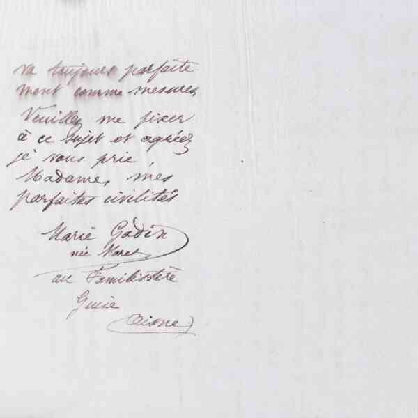 Marie Moret à madame Coussinet, 31 mars 1887