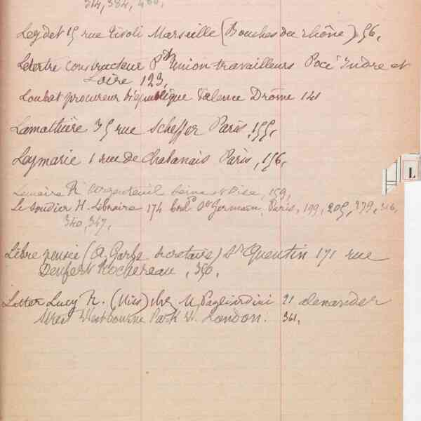 Registre CNAM FG 43 (9) - Index