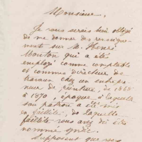 Jean-Baptiste André Godin à un inconnu, 20 mars 1873