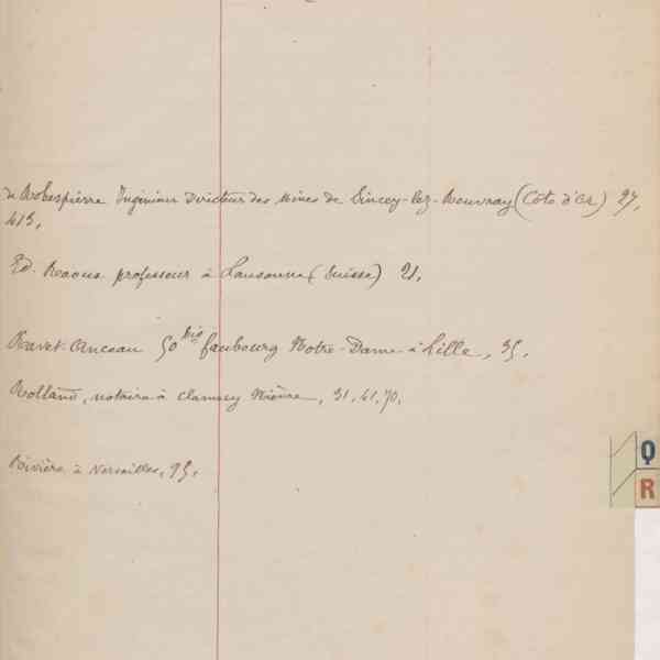 Registre CNAM FG 15 (16) - Index