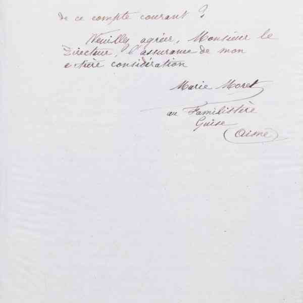 Marie Moret au Comptoir d'escompte, 4 mars 1885