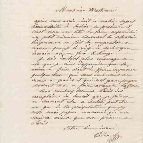 Jean-Baptiste André Godin à Louis-Joseph Wallerand, 8 mars 1862