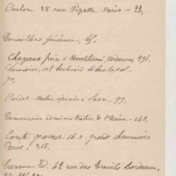 Registre CNAM FG 15 (12) - Index