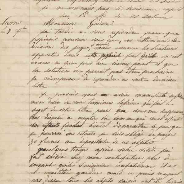 Jean-Baptiste André Godin à Louis Oudin-Leclère, 5 décembre 1846