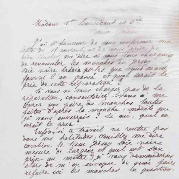 Marie Moret à Veuve Boucicaut et Cie, 14 mai 1887