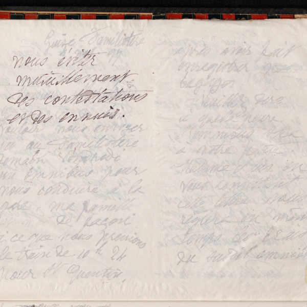 Marie Moret au chef de l'agence de Paris de la Compagnie internationale des wagons-lits, 3 novembre 1897