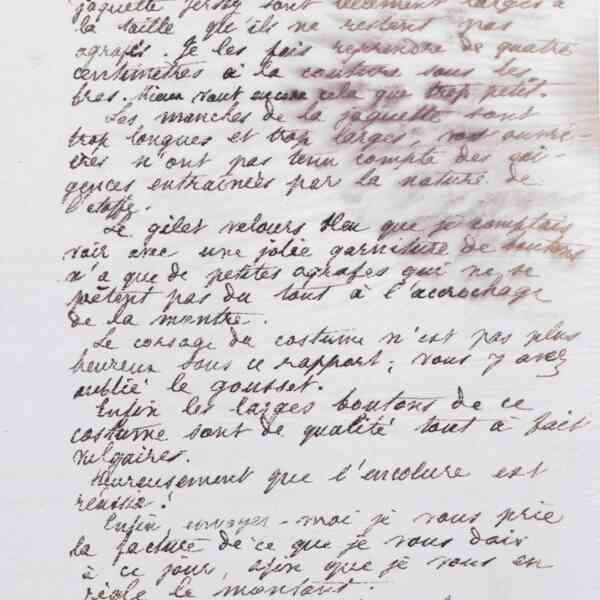 Marie Moret à madame Coussinet, 4 mai 1887