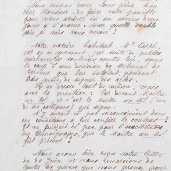 Marie Moret à Alexandre Tisserant, 3 juillet 1886