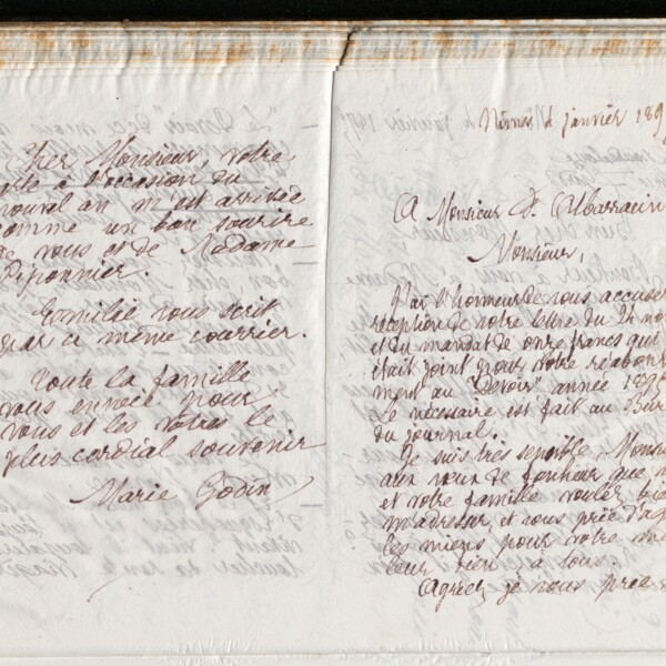 Marie Moret à Antoine Piponnier, 4 janvier 1895