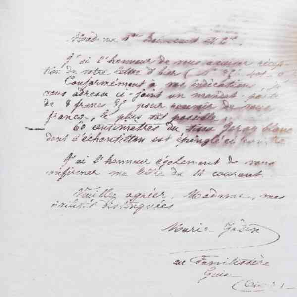 Marie Moret à Veuve Boucicaut et Cie, 17 mai 1887