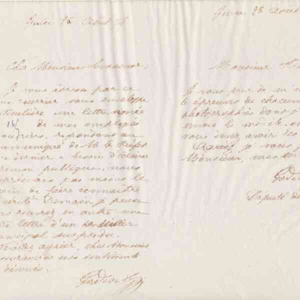 Jean-Baptiste André Godin à monsieur Franck, 28 août 1874
