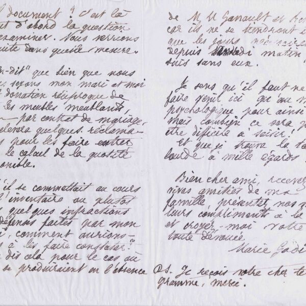 Marie Moret à Alexandre Tisserant, 23 janvier 1888