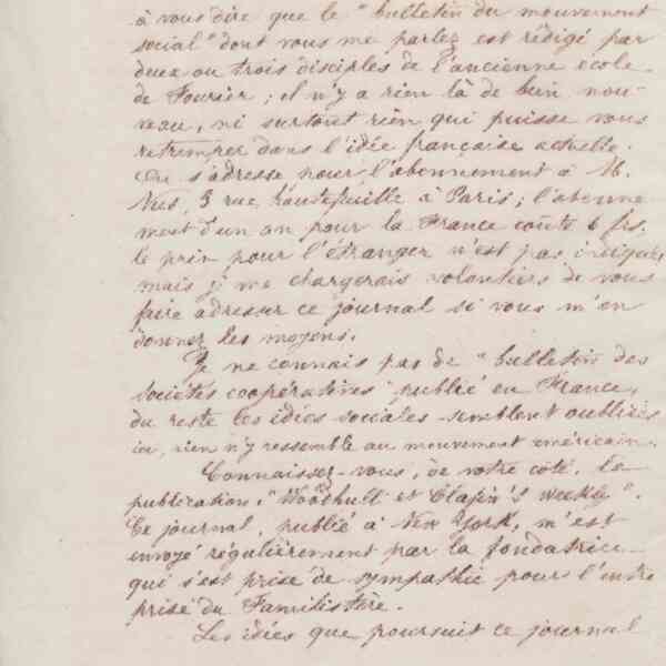 Jean-Baptiste André Godin à Antoine Massoulard, 10 juin 1876