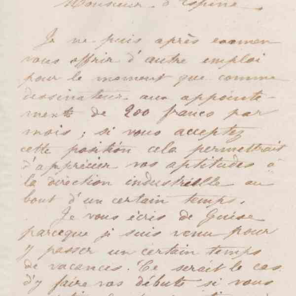Jean-Baptiste André Godin à Théodore Tressens, 2 avril 1873