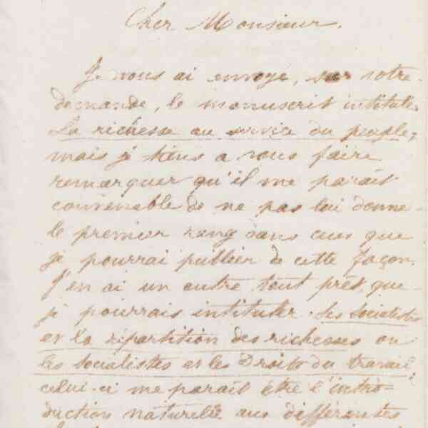 Jean-Baptiste André Godin à Victor Poupin, 11 avril 1874