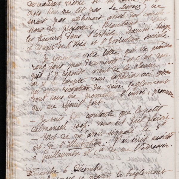 Marie Moret à Antoine Piponnier, les 4 et 6 décembre 1896