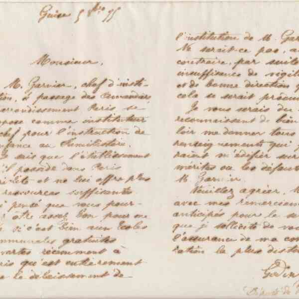 Jean-Baptiste André Godin à Ferdinand Hérold, 5 octobre 1875