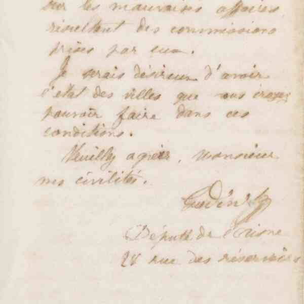 Jean-Baptiste André Godin à monsieur Ed. Carme, 26 novembre 1872