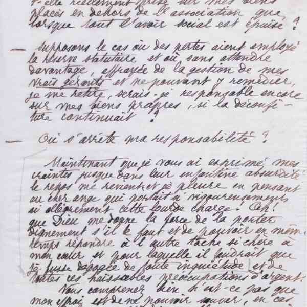 Marie Moret à Alexandre Tisserant, 21 janvier 1888