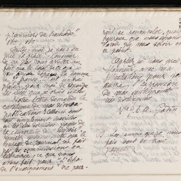 Marie Moret à monsieur A. Chord, 28 juin 1897