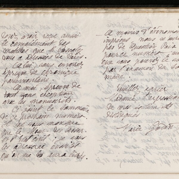 Marie Moret à madame veuve Laporte, 19 juin 1897