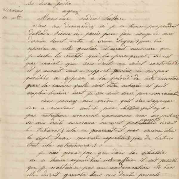 Jean-Baptiste André Godin à monsieur Bertrand, 9 décembre 1846