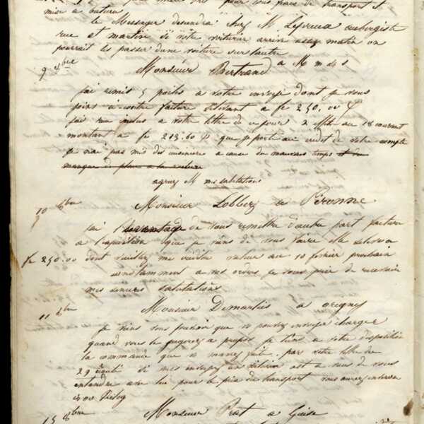Jean-Baptiste André Godin à monsieur Lobbez, 10 octobre [1845]