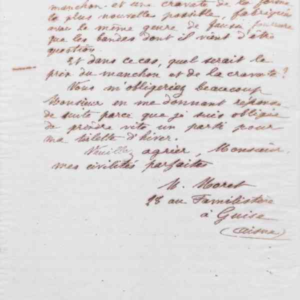 Marie Moret aux Grands magasins du Louvre, 3 octobre 1875