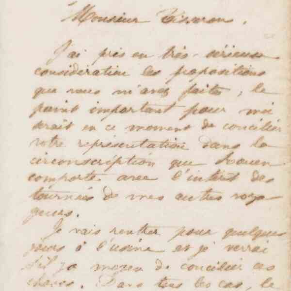 Jean-Baptiste André Godin à monsieur Tisseron, 19 décembre 1872
